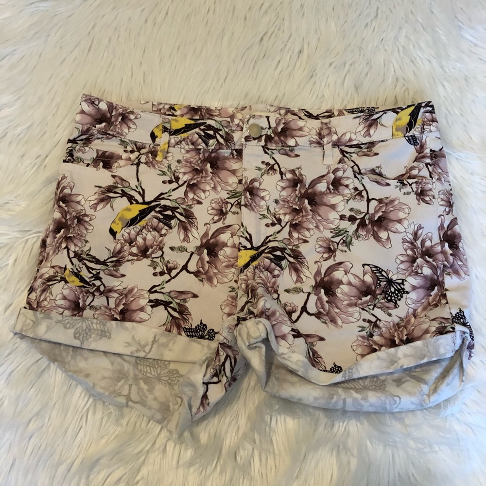 HM Floral Womens Shorts Purple Size 14